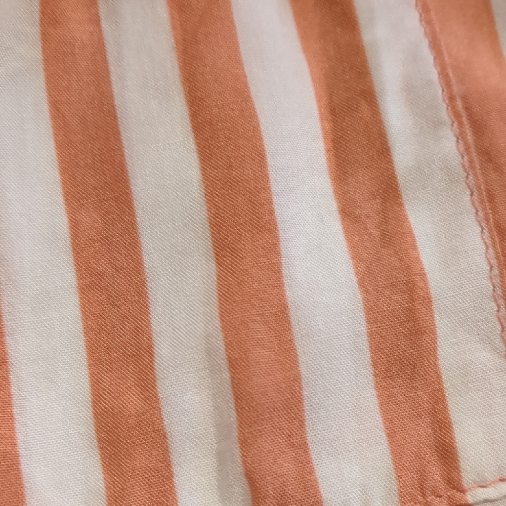 Orange and White Striped Button-Up Shirt - Picture 5 of 5